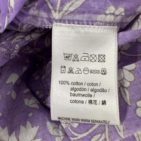 RO'S Garden Sofia Cover Up Tunic Dress Small Purple Floral Sleeveless DR-1684 - Picture 8 of 9